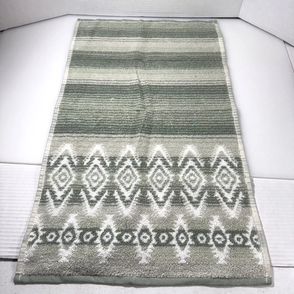 Wrangler 2 Bath Towels And Hand Towel Set, NWT Jericho Green Aztec Western